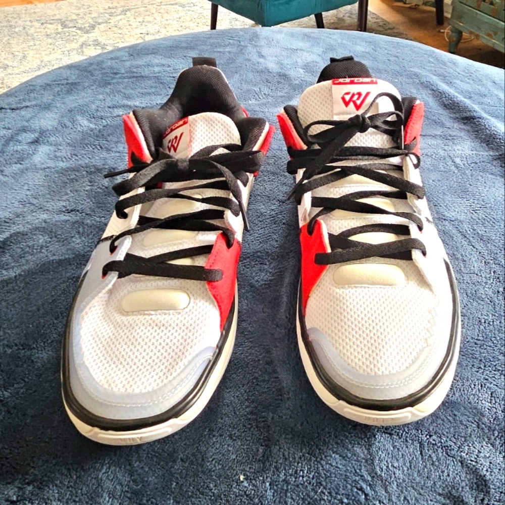 Jordan Take 5 Men's White and Red Athletic Shoes Size 10.5